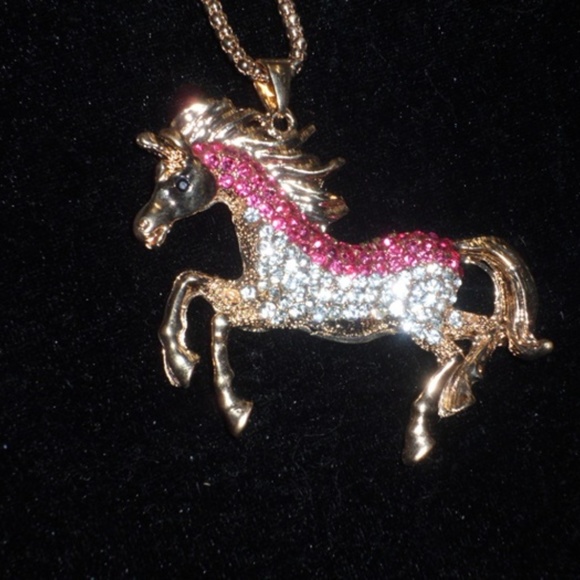 NWT Rhinestone Horse Sweater Necklace BOGO - Picture 2 of 6